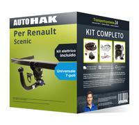 Pacco Gancio traino estr. Auto Hak per Renault Scenic 16- & e-kit uni a 7 poli