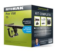 Pacco Gancio traino estr. Auto Hak per VW T5 09- & e-kit specifico a 13 poli kit
