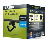 Pacco Gancio traino estr. Brink per Audi A5 Sportback 07- e un e-kit u. a 7 poli