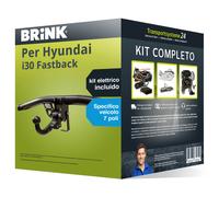 Pacco Gancio traino estr. Brink per Hyundai i30 FB 07- e un e-kit spec. a 7 poli