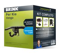 Pacco Gancio traino estr. Brink per Kia Venga 10- e un e-kit uni a 7 poli NUOVO