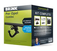 Pacco Gancio traino estr. Brink per Opel Combo 18- e un e-kit spec. a 13 poli
