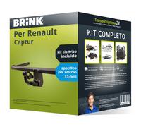 Pacco Gancio traino estr. Brink per Renault Captur 17- & e-kit spec. a 13 poli