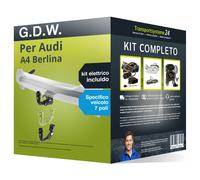 Pacco Gancio traino estr. G.D.W. per Audi A4 Berlina 15- & e-kit sp. a 7 poli