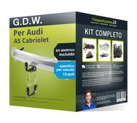Pacco Gancio traino estr. G.D.W. per Audi A5 Cabriolet 16- & e-kit sp. a 13 poli