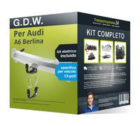 Pacco Gancio traino estr. G.D.W. per Audi A6 Berlina 18- & e-kit sp. a 13 poli