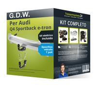 Pacco Gancio traino estr. G.D.W. per Audi Q4 SB e-tron 21- & e-kit sp. a 7 poli