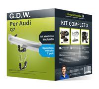 Pacco Gancio traino estr. G.D.W. per Audi Q7 06- & e-kit spec. a 7 poli NUOVO
