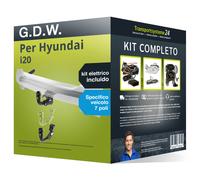 Pacco Gancio traino estr. G.D.W. per Hyundai i20 20- & e-kit spec. a 7 poli kit