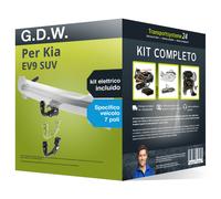Pacco Gancio traino estr. G.D.W. per Kia EV9 SUV 23- e un e-kit spec. a 7 poli