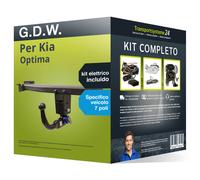 Pacco Gancio traino estr. G.D.W. per Kia Optima 10- e un e-kit sp. a 7 poli kit