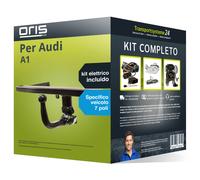 Pacco Gancio traino estr. Oris per Audi A1 10- e un e-kit specifico a 7 poli kit