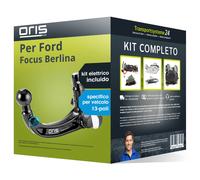 Pacco Gancio traino estr. Oris per Ford Focus Berlina 18- & e-kit sp. a 13 poli