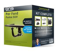 Pacco Gancio traino estr. Oris per Ford Puma SUV 19- & e-kit spec. a 13 poli Top