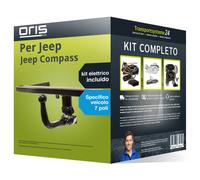 Pacco Gancio traino estr. Oris per Jeep Compass 17- e un e-kit sp. a 7 poli Auto