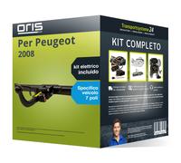Pacco Gancio traino estr. Oris per Peugeot 2008 13-19 e un e-kit spec. a 7 poli