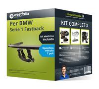 Pacco Gancio traino estr. per BMW Serie 1 Fastback 19- & e-kit sp. a 7 poli kit