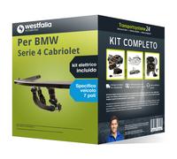 Pacco Gancio traino estr. per BMW Serie 4 Cabriolet 20- & e-kit spec. a 7 p. kit