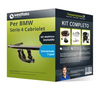 Pacco Gancio traino estr. per BMW Serie 4 Cabriolet 20- & e-kit uni a 7 poli kit