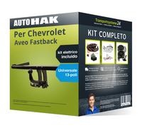 Pacco Gancio traino estr. per Chevrolet Aveo Fastback 06- & e-kit uni a 13 poli