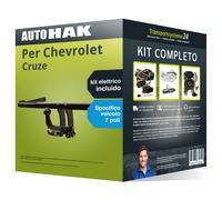 Pacco Gancio traino estr. per Chevrolet Cruze 12- & e-kit spec. a 7 poli NUOVO