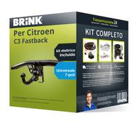 Pacco Gancio traino estr. per Citroen C3 Fastback 09- e un e-kit u. a 7 poli kit