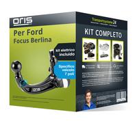 Pacco Gancio traino estr. per Ford Focus Berlina 18- e un e-kit sp. a 7 poli Top