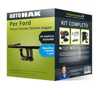 Pacco Gancio traino estr. per Ford Focus Turnier SW 18- & e-kit sp. a 7 poli set