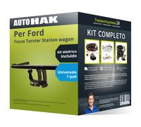 Pacco Gancio traino estr. per Ford Focus Turnier SW 18- & e-kit u. a 7 poli kit