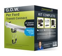 Pacco Gancio traino estr. per Ford Transit Connect 24- & e-kit spec. a 7 poli