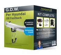 Pacco Gancio traino estr. per Hyundai i30 Fastback 17- & e-kit uni a 13 poli kit