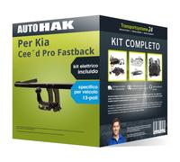 Pacco Gancio traino estr. per Kia Cee´d Pro Fastback 13- & e-kit spec. a 13 poli