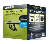 Pacco Gancio traino estr. per Mercedes V Viano 14- & e-kit spec. a 13 poli kit