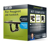 Pacco Gancio traino estr. per Peugeot 208 Fastback 19- e un e-kit sp. 7 poli kit