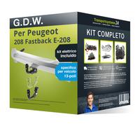 Pacco Gancio traino estr. per Peugeot 208 Fastback E-208 19- & e-kit sp. a 13 p.