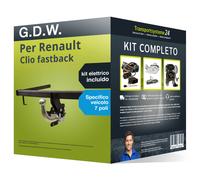 Pacco Gancio traino estr. per Renault Clio fastback 16- & e-kit sp. a 7 poli kit