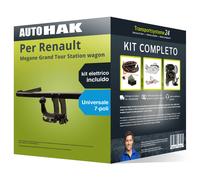 Pacco Gancio traino estr. per Renault Megane GT SW 99- & e-kit uni a 7 poli Top