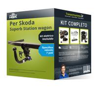 Pacco Gancio traino estr. per Skoda Superb St. wagon 09- & e-kit sp. a 7 poli
