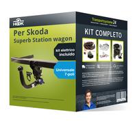 Pacco Gancio traino estr. per Skoda Superb St. wagon 09- & e-kit u. a 7 poli kit