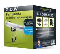 Pacco Gancio traino estr. per Skoda Superb St. wagon 15-24 & e-kit uni a 13 poli