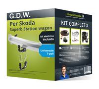 Pacco Gancio traino estr. per Skoda Superb St. wagon 15- e un e-kit u. a 7 poli