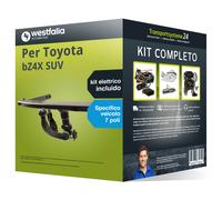 Pacco Gancio traino estr. per Toyota bZ4X SUV 21- e un e-kit spec. a 7 poli kit