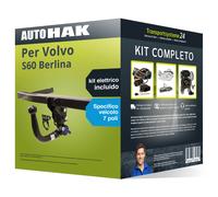 Pacco Gancio traino estr. per Volvo S60 Berlina 10- e un e-kit sp. a 7 poli Auto