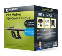 Pacco Gancio traino estr. per Volvo V60 Cross Country 10- e un e-kit u. a 7 poli