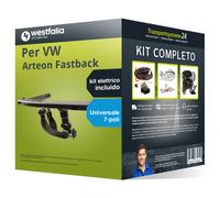 Pacco Gancio traino estr. per VW Arteon Fastback 17- & e-kit u. a 7 poli NUOVO