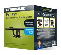 Pacco Gancio traino estr. per VW Golf VI Variant SW 09- e un e-kit sp. a 7 poli