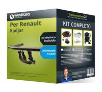 Pacco Gancio traino estr. Westfalia per Renault Kadjar 18- & e-kit uni a 13 poli
