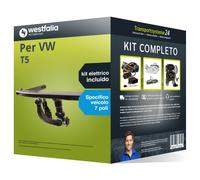 Pacco Gancio traino estr. Westfalia per VW T5 09- e un e-kit spec. a 7 poli Auto