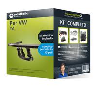 Pacco Gancio traino estr. Westfalia per VW T6 15- e un e-kit spec. a 13 poli set