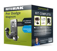 Pacco Gancio traino fisso Auto Hak per Dodge Magnum 04- e un e-kit uni a 7 poli